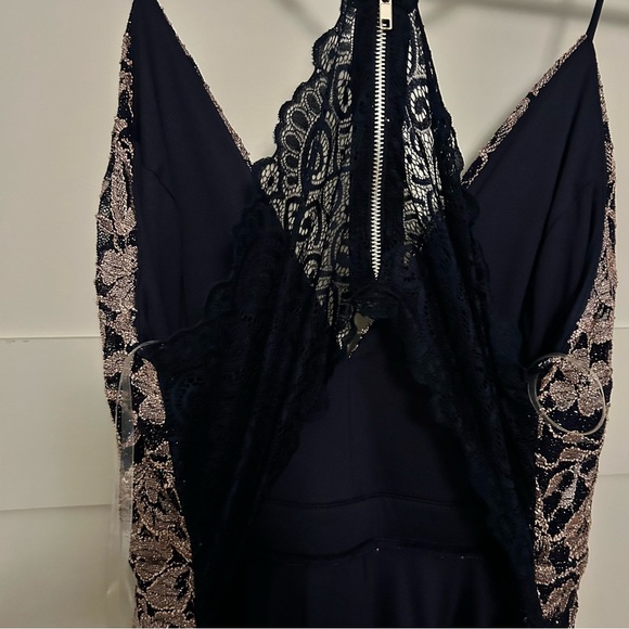Sparkly navy dress with lace back - Picture 5 of 8